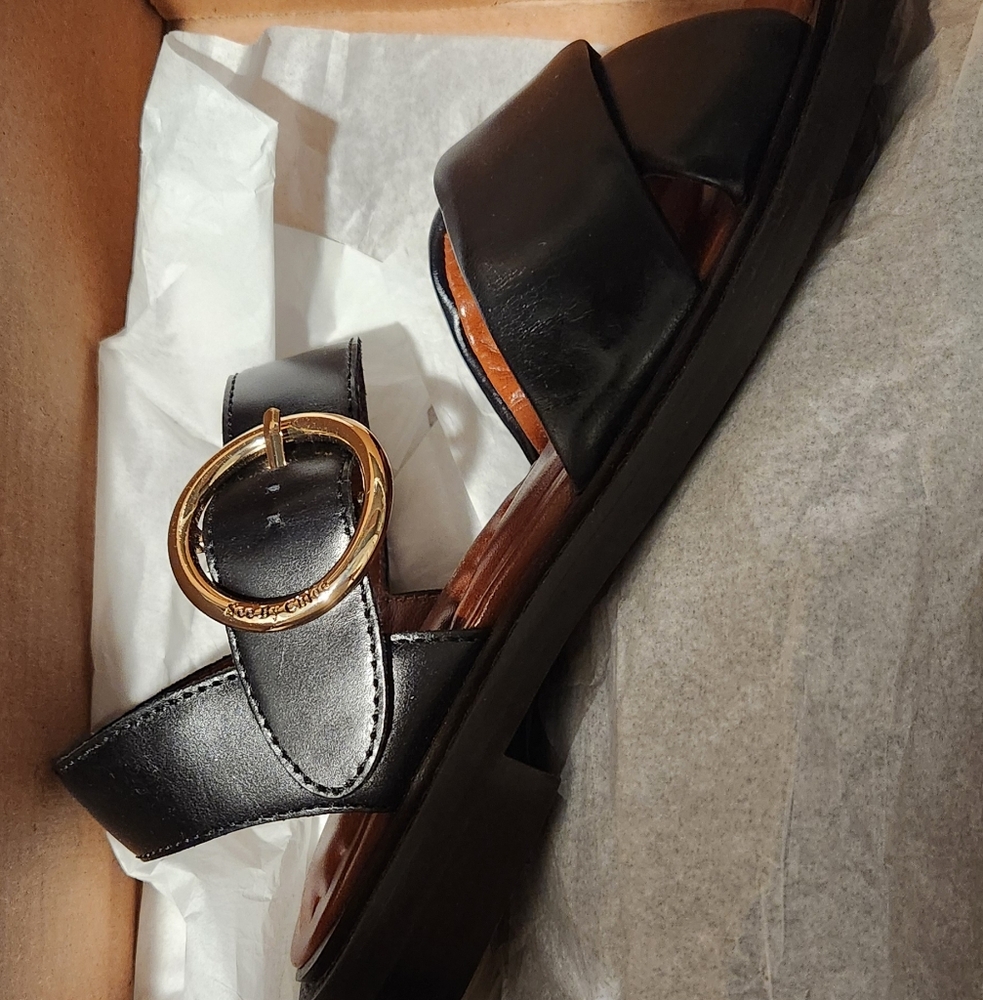 See By Chloe- Lyna- Black Leather Sandals- Size 9 - Picture 6 of 7